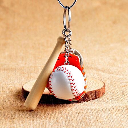 Gerçekçi Beyzbol Tasarımlı Şık Anahtarlık Kolye Çanta Süsü Baseball Keychain (3984)