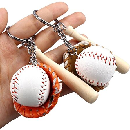 Gerçekçi Beyzbol Tasarımlı Şık Anahtarlık Kolye Çanta Süsü Baseball Keychain (3984)