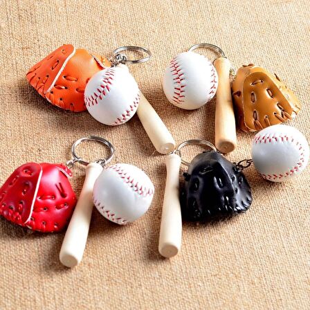 Gerçekçi Beyzbol Tasarımlı Şık Anahtarlık Kolye Çanta Süsü Baseball Keychain (3984)