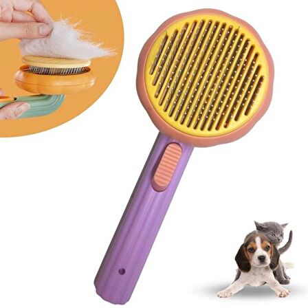 Plastik Pembe Evcil Hayvan Bakım  Pet Fırçası Çok Amaçlı Pet Fırçası Pembe (3984)