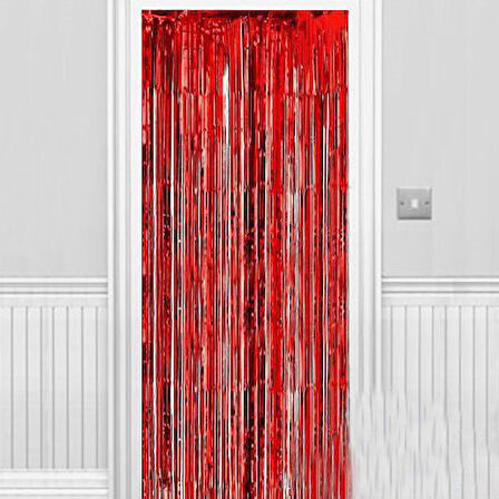 Işıltılı Duvar ve Kapı Perdesi Kırmızı 90x200 cm (3984)