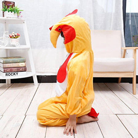 Çocuk Horoz Kostümü - Tavuk Kostümü 6-7 Yaş 120 cm (3984)