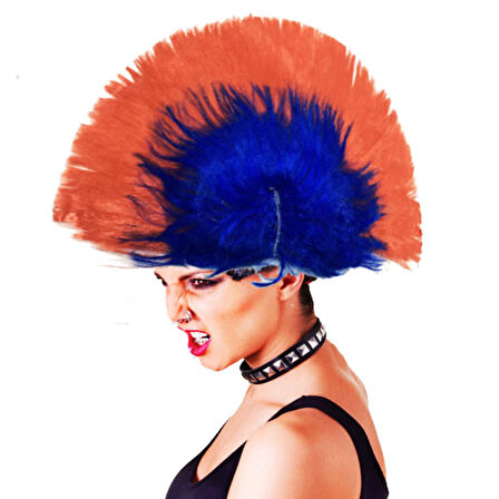 Mohican Mohawk Punk Peruk - 70 li 80 li Yıllar Peruk Model 6 (3984)