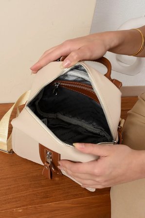 sirt cantasi gunluk sirt cantasi okul cantasi Kadin Sirt Cantasi Polo Kumas A Kalite Krem Just Polo JPM6058