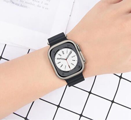 Polham Apple Watch 7-8 İle Uyumlu 41mm Marine Loop Silikon Kordon, Ultra Hafif ve Rahat Kayış