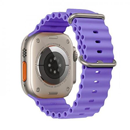 Polham Apple Watch 7-8 İle Uyumlu 45mm Marine Loop Silikon Kordon, Ultra Hafif ve Rahat Kayış
