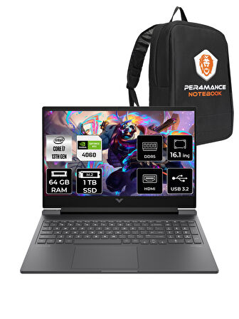 HP VİCTUS 16 i7-13700H 64GB 1TB SSD RTX4060/8GB 144HZ 16.1'' FHD FDOS 8B5Y3EA & PER4 ÇANTA