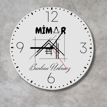  Mimara Hediye İsim Yazılabilir Metal Saat 29cm - Eskiz Tasarımlı Sessiz Akar Saat