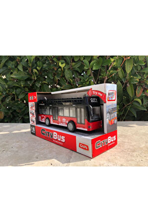 Sesli Işıklı Oyuncak Otobüs Şehir Yolcu Otobüsü Şehir Otobüsü City Bus Üstü Koltuklu Turist Otobüsü