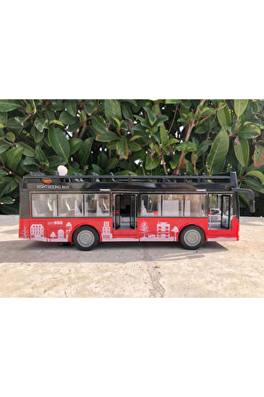 Sesli Işıklı Oyuncak Otobüs Şehir Yolcu Otobüsü Şehir Otobüsü City Bus Üstü Koltuklu Turist Otobüsü