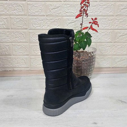 Benetton 50027 Siyah İçi Kürklü Fermuarlı Kaymaz Kadın Kar Botu