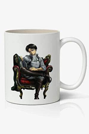 Attack On Titan Levi  Anime Baskılı Beyaz Porselen Kupa Bardak