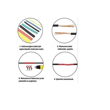 164 Parça Set Isıyla Daralan Makaron Kablo Koruyucu Kılıf