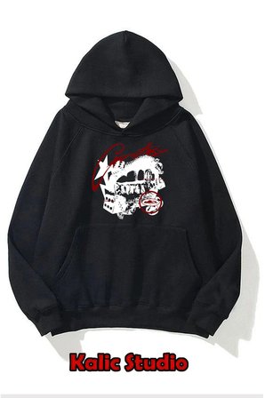 Cr tz baskılı ünisex kapüşonlu sweatshirt gri