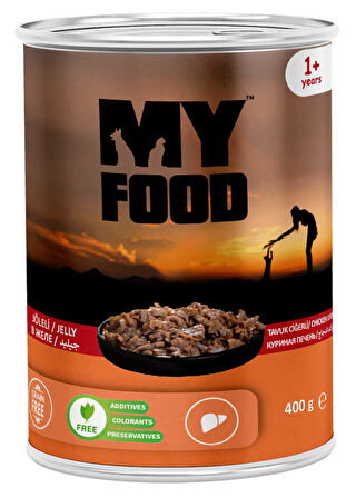 MY FOOD 12 ADET JÖLELİ PARÇA ETLİ YETİŞKİN KEDİ YAŞ MAMASI TAVUK CİĞERLİ