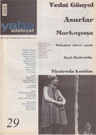Yaba Edebiyat Dergisi Sayı: 29