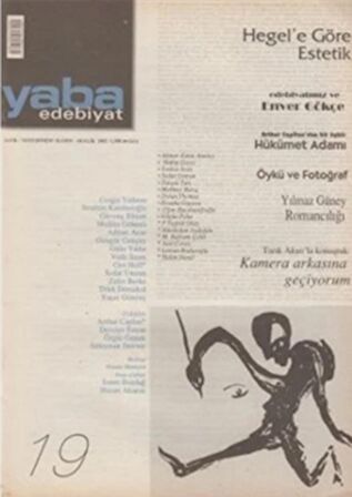 Yaba Edebiyat Dergisi Sayı: 19