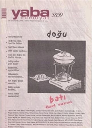 Yaba Edebiyat Dergisi Sayı: 58-59 Doğu-Batı Özel Sayısı