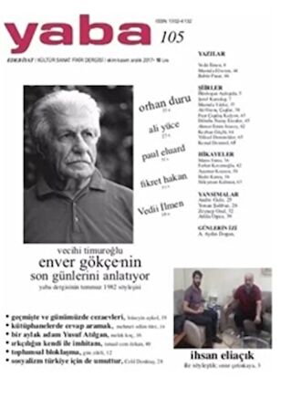 Yaba Edebiyat Dergisi Sayı: 105 Ekim-Kasım-Aralık 2017