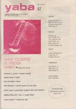 Yaba Edebiyat Dergisi Sayı: 81