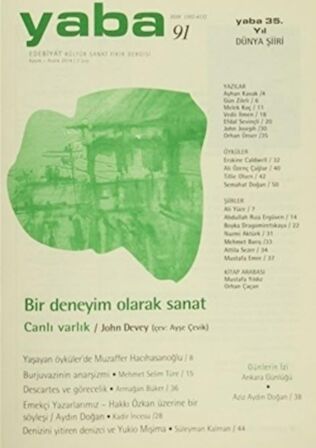 Yaba Edebiyat Dergisi Sayı: 91