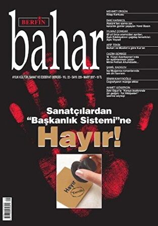 Berfin Bahar Aylık Kültür Sanat ve Edebiyat Dergisi Sayı: 229 Mart 2017