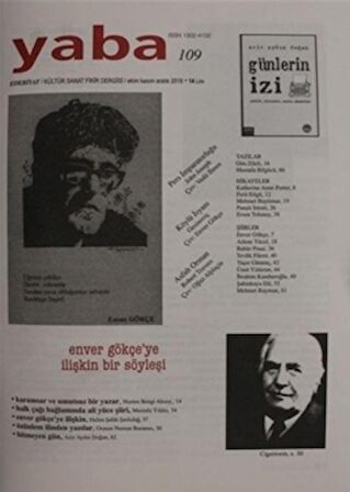 Yaba Edebiyat Dergisi Sayı: 109 Ekim - Kasım - Aralık 2018