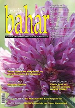Berfin Bahar Aylık Kültür Sanat ve Edebiyat Dergisi Sayı: 217 Mart 2016