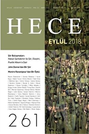 Hece Aylık Edebiyat Dergisi Yıl: 22 Sayı: 261 Eylül 2018