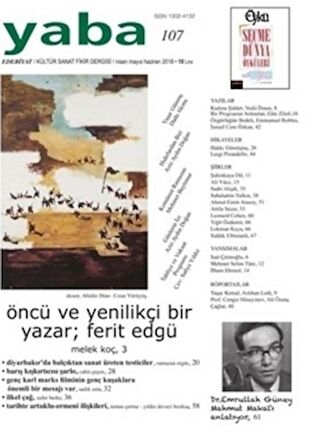 Yaba Edebiyat Dergisi Sayı: 107 Nisan-Mayıs-Haziran 2018