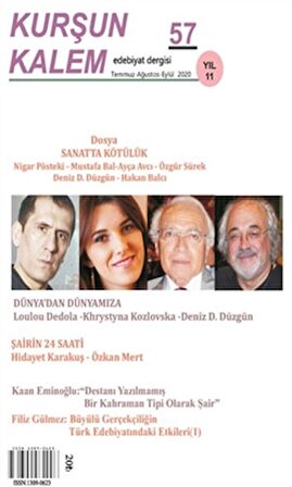 Kurşun Kalem Üç Aylık Edebiyat Dergisi Sayı: 57 Temmuz-Ağustos-Eylül 2020