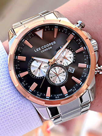 Lee Cooper Çelik Kordon Kadran Özellikleri Aktif 50 Mt Suya Dayanıklı Erkek Kol Saati FBLC.07385.560