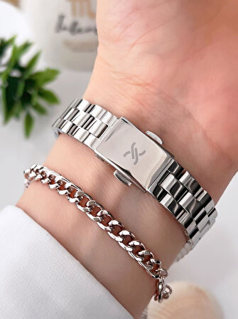 Daniel Klein Kristal Kesme Camlı Çelik Kordon 3Atm Suya Dayanıklı Kadın Kol Saati+Bileklik F13954.M1
