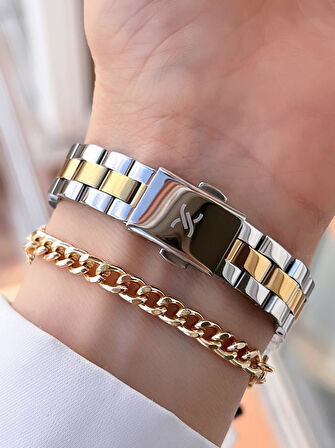 Daniel Klein Kristal Kesme Camlı Çelik Kordon 3Atm Suya Dayanıklı Kadın Kol Saati+Bileklik F13954.M4