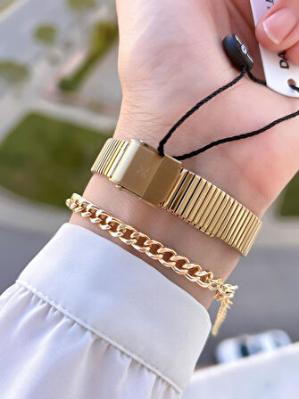 Daniel Klein Çelik Kordon Köşeli Kasa 2 Yıl Garantili Bileklik Hediyeli Kadın Kol Saat BFG.10835.5