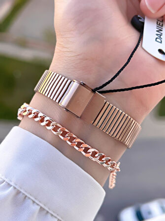 Daniel Klein Çelik Kordon Köşeli Kasa 2 Yıl Garantili Bileklik Hediyeli Kadın Kol Saat BFG.10835.6