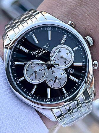 Ferrucci Çelik Kordon İç Fonksiyonları Aktif 3 Atm Bileklik Hediyeli Erkek Kol Saati F.FG03550.01
