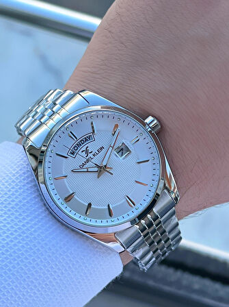 Daniel Klein Takvimli Kadran Rolex Kasa 30 Mt Suya Dayanıklı 2 Yıl Garantili Erkek Kol Saati FG.DK10873.1