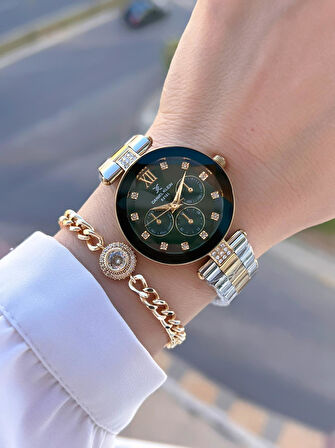 Daniel Klein Çelik Kordon 30 Mt Suya Dayanıklı Kadın Kol Saati+Bileklik BYN.10728.M4