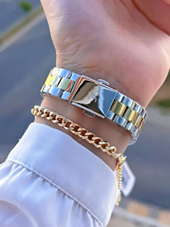 Daniel Klein Çelik Kordon 30 Mt Suya Dayanıklı Kadın Kol Saati+Bileklik BYN.10728.M4