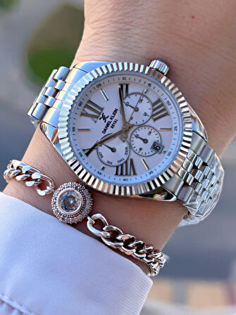 Daniel Klein Çelik Kordon 30 Mt Suya Dayanıklı Kadın Kol Saati+Bileklik BYN.10877.M1