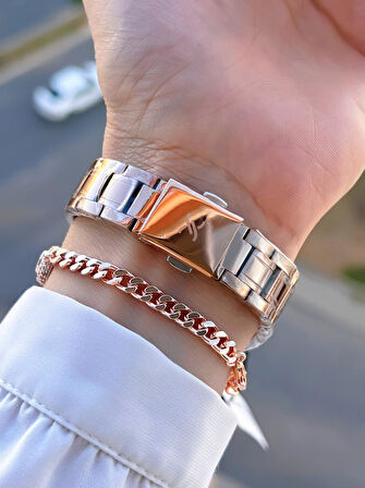 Daniel Klein Çelik Kordon 30 Mt Suya Dayanıklı Kadın Kol Saati+Bileklik BYN.13782.5