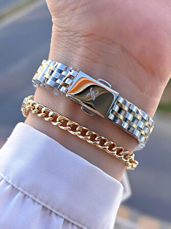 Daniel Klein Çelik Kordon 30 Mt Suya Dayanıklı Kadın Kol Saati+Bileklik BYN.14094.3