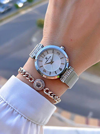 Daniel Klein Çelik Kordon 30 Mt Suya Dayanıklı Kadın Kol Saati+Bileklik BYN.13966.1