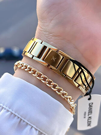 Daniel Klein Çelik Kordon 30 Mt Suya Dayanıklı 2 Yıl Garantili Kadın Kol Saati+Bileklik BYN.13966X4