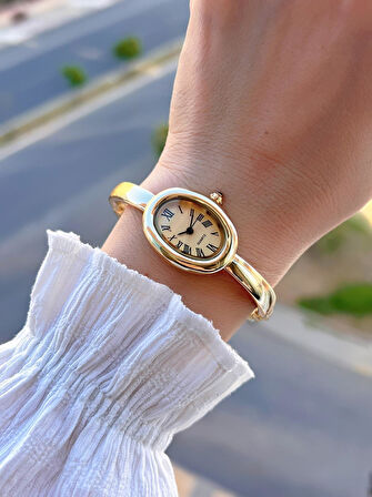 Coliseum Çelik Kordon Cartier Model Elips (Oval) Tasarım Kadın Kol Saati FG.CRT.001