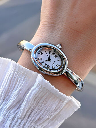 Coliseum Çelik Kordon Cartier Model Elips (Oval) Tasarım Kadın Kol Saati FG.CRT.007