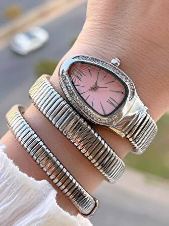 Coliseum Dolamalı Yılan Model Özel Tasarım Vintage Seri Kadın Kol Saati CL.Y001.M2