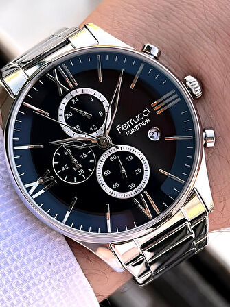 Ferrucci Çelik Kordon İç Fonksiyonları Aktif 2 Yıl Garantili Erkek Kol Saati+Bileklik F.FGG233.01