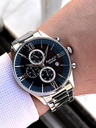 Ferrucci Çelik Kordon İç Fonksiyonları Aktif 2 Yıl Garantili Erkek Kol Saati+Bileklik F.FGG233.01